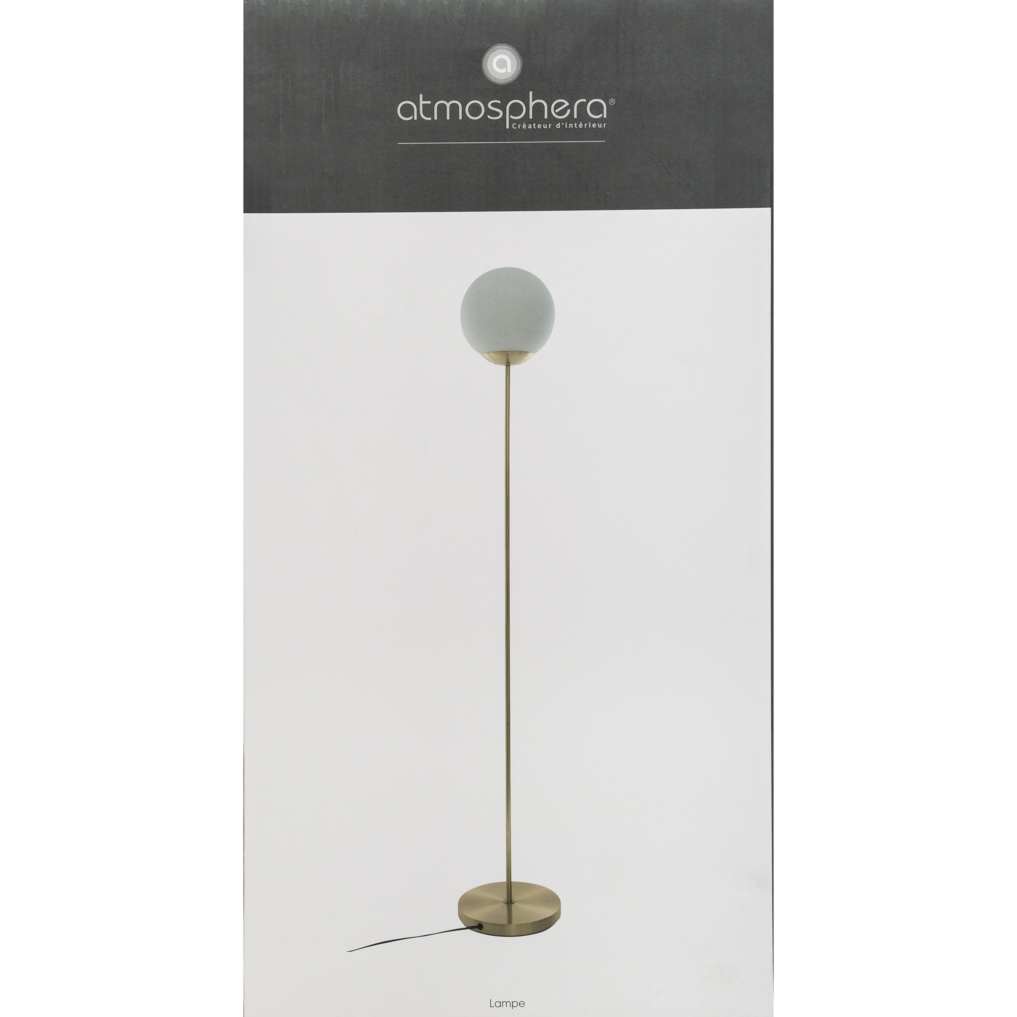 Candeeiro De Ch&atilde;o Dourado Em Vidro E Metal Dris