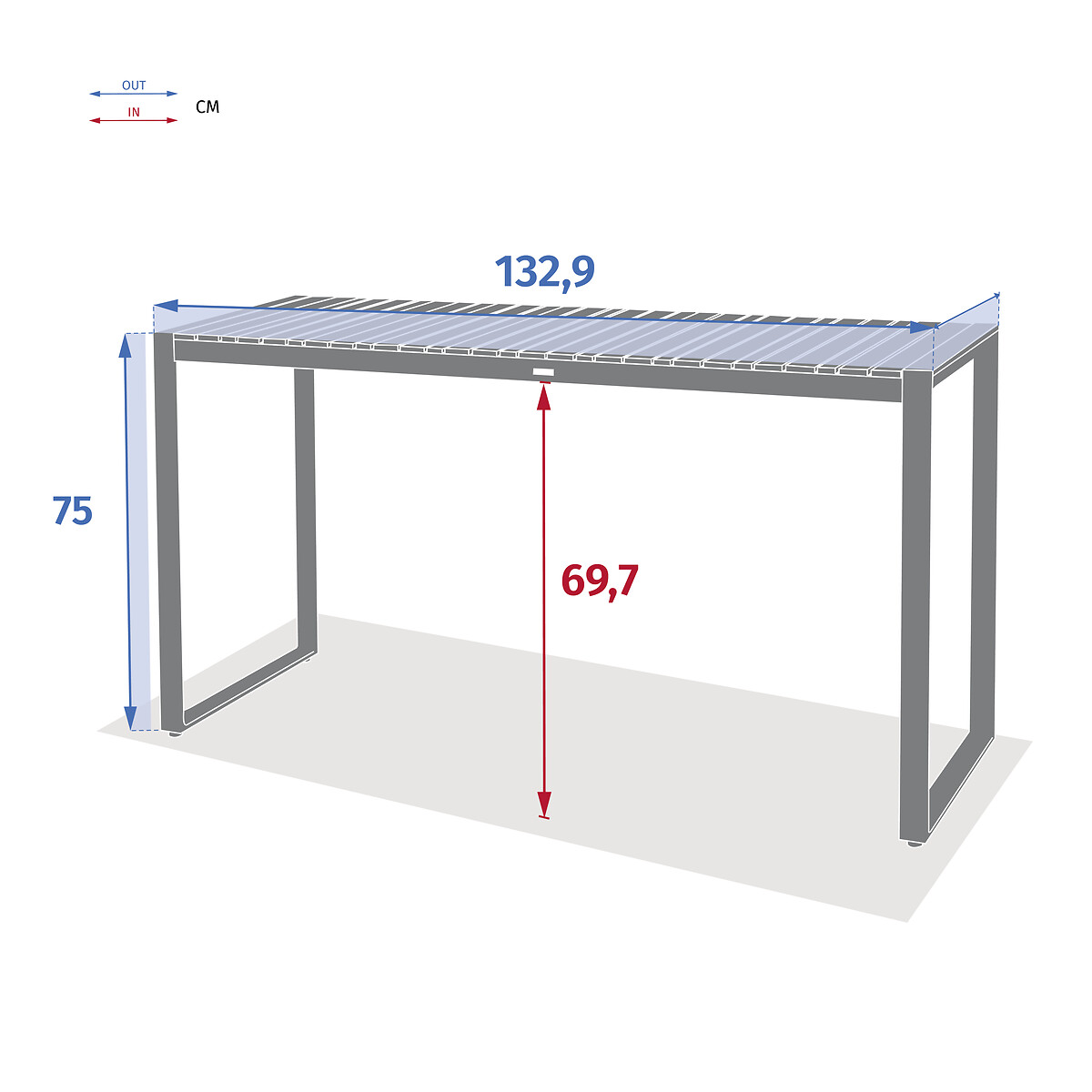 Mesa lensia em alumínio e madeira eucalipto