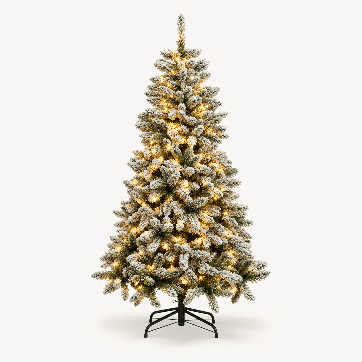 &Aacute;rvore de natal SNOW LORD verde com 280 leds e neve 180cm