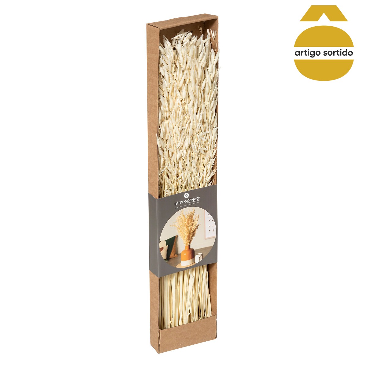 Bouquet de flores secas bege 60cm