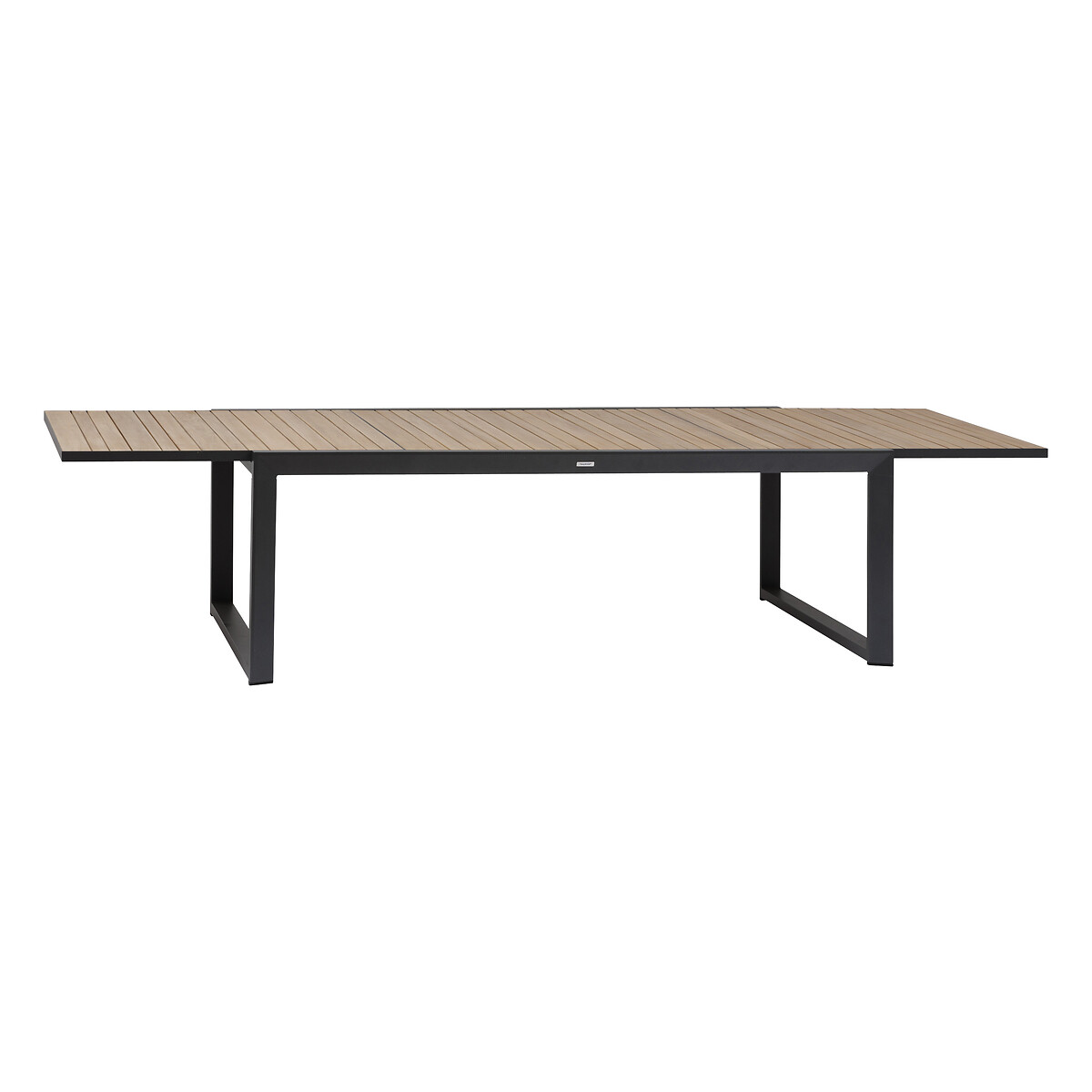 Mesa extensível corvo em alumínio e madeira acácia 220-340cm