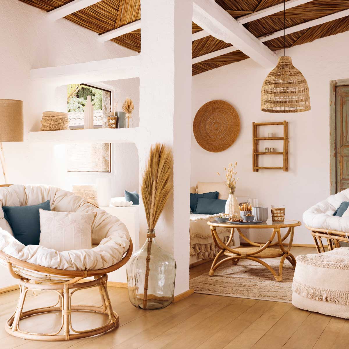 Prato decorativo em corda bege SEA VIEW 76cm