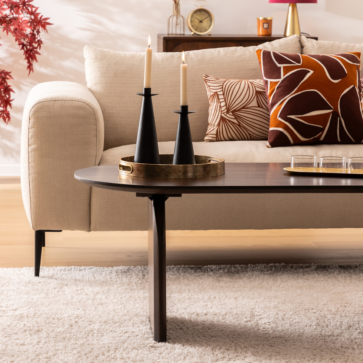 Castiçal preto em metal 24,5cm