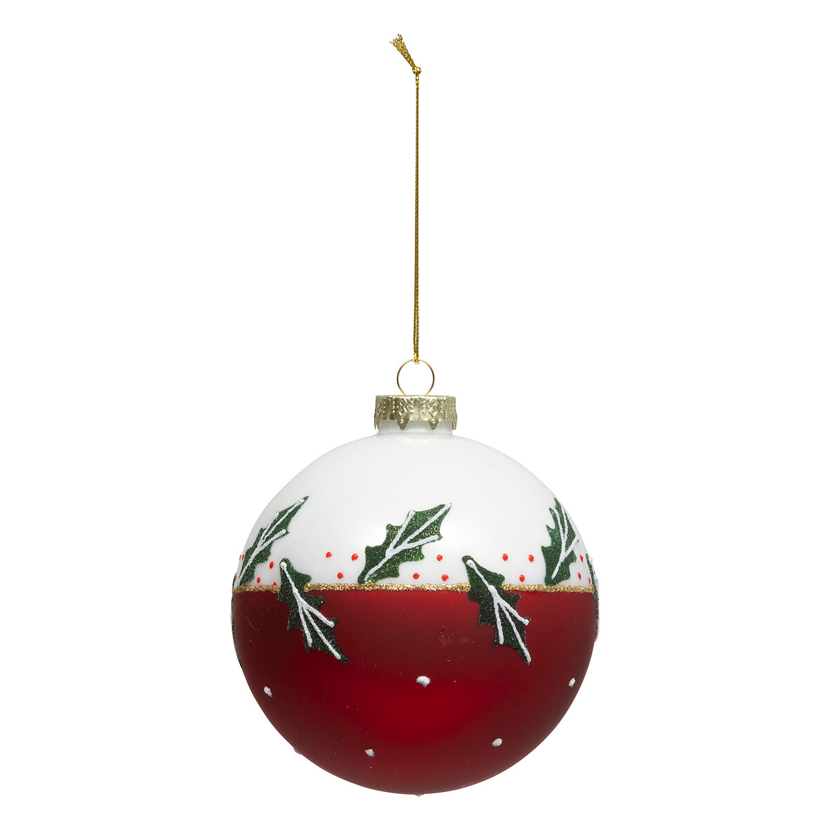 Bola de natal azevinho 10cm