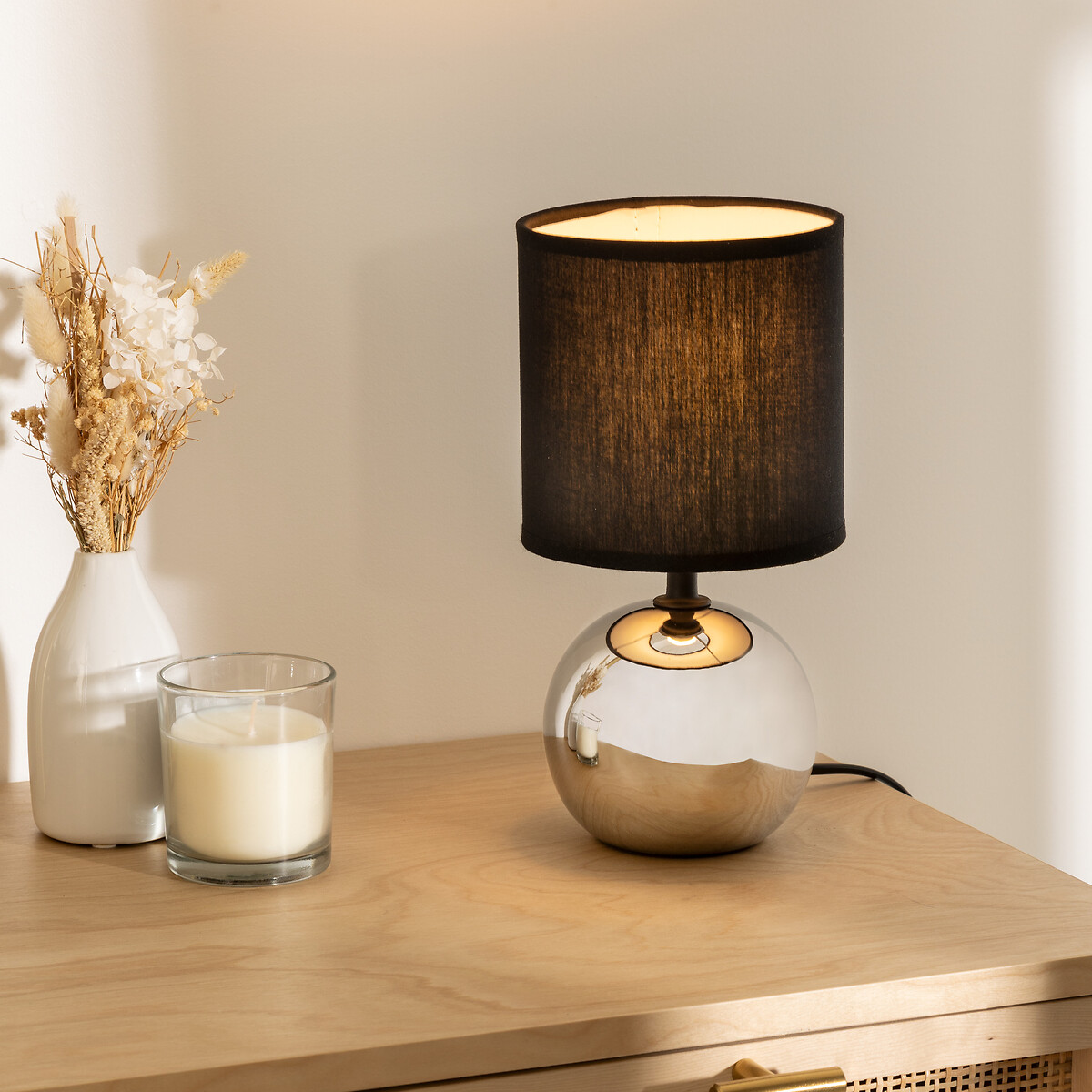 Candeeiro de mesa TIMEO bola prateada 25cm