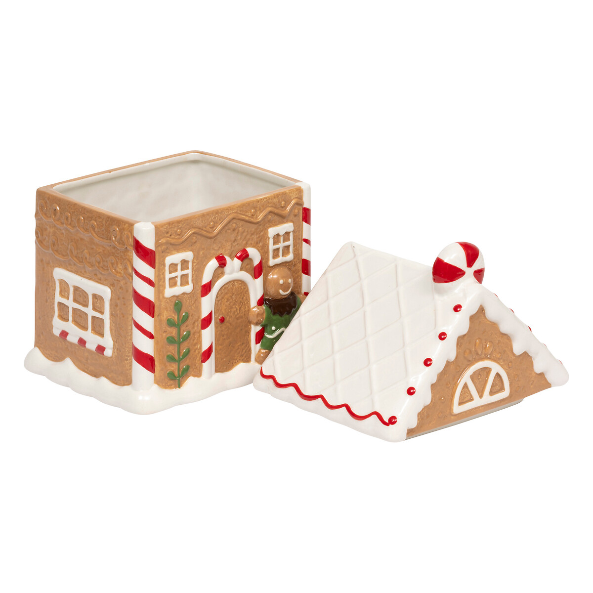 Frasco para biscoitos castanho casinha gengibre 25cm