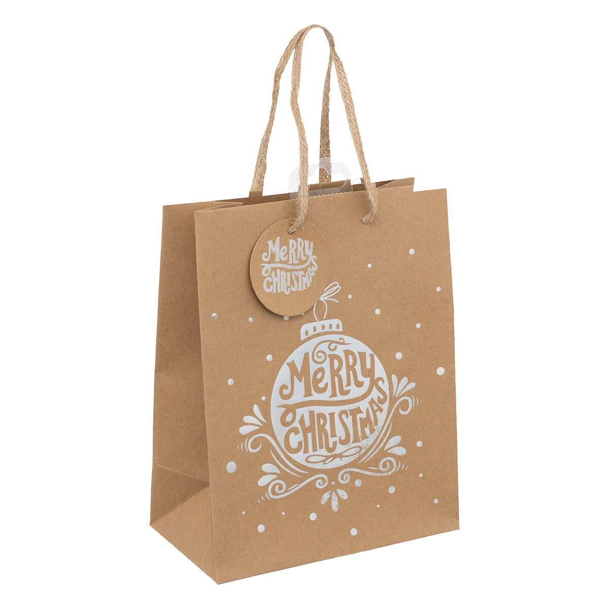 Saco de oferta decorativo holo castanho kraft 23cm