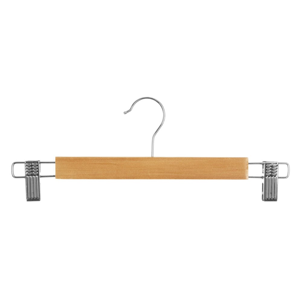 Conjunto de 3 cabides em madeira com pin&ccedil;as