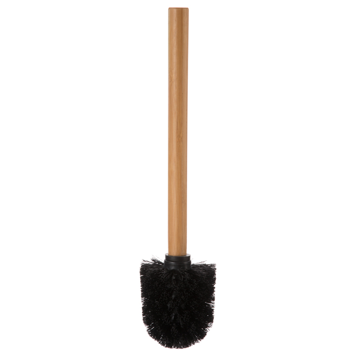 Escova wc com suporte em bambu branco,  Escova wc com suporte em bambu branco