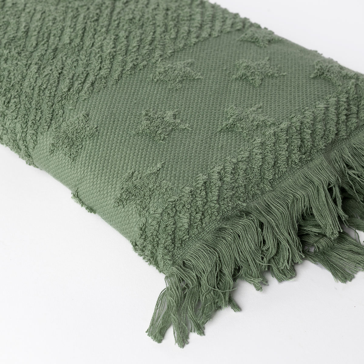 Toalha de m&atilde;os verde com estrelas 50x90cm