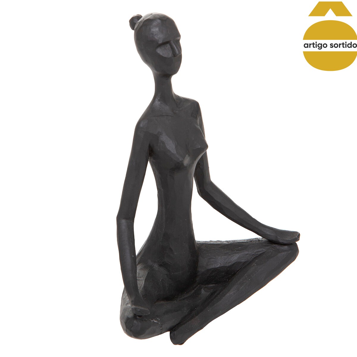 Est&aacute;tua LINA preta figura mulher