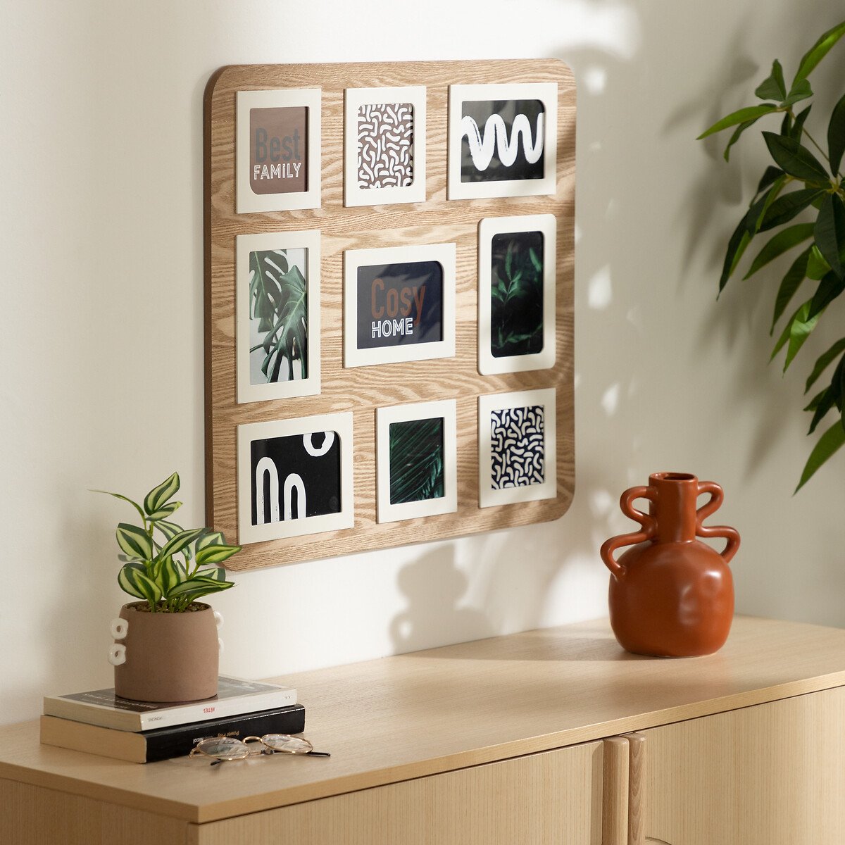 Multmoldura OLME em mdf para 9 fotografias