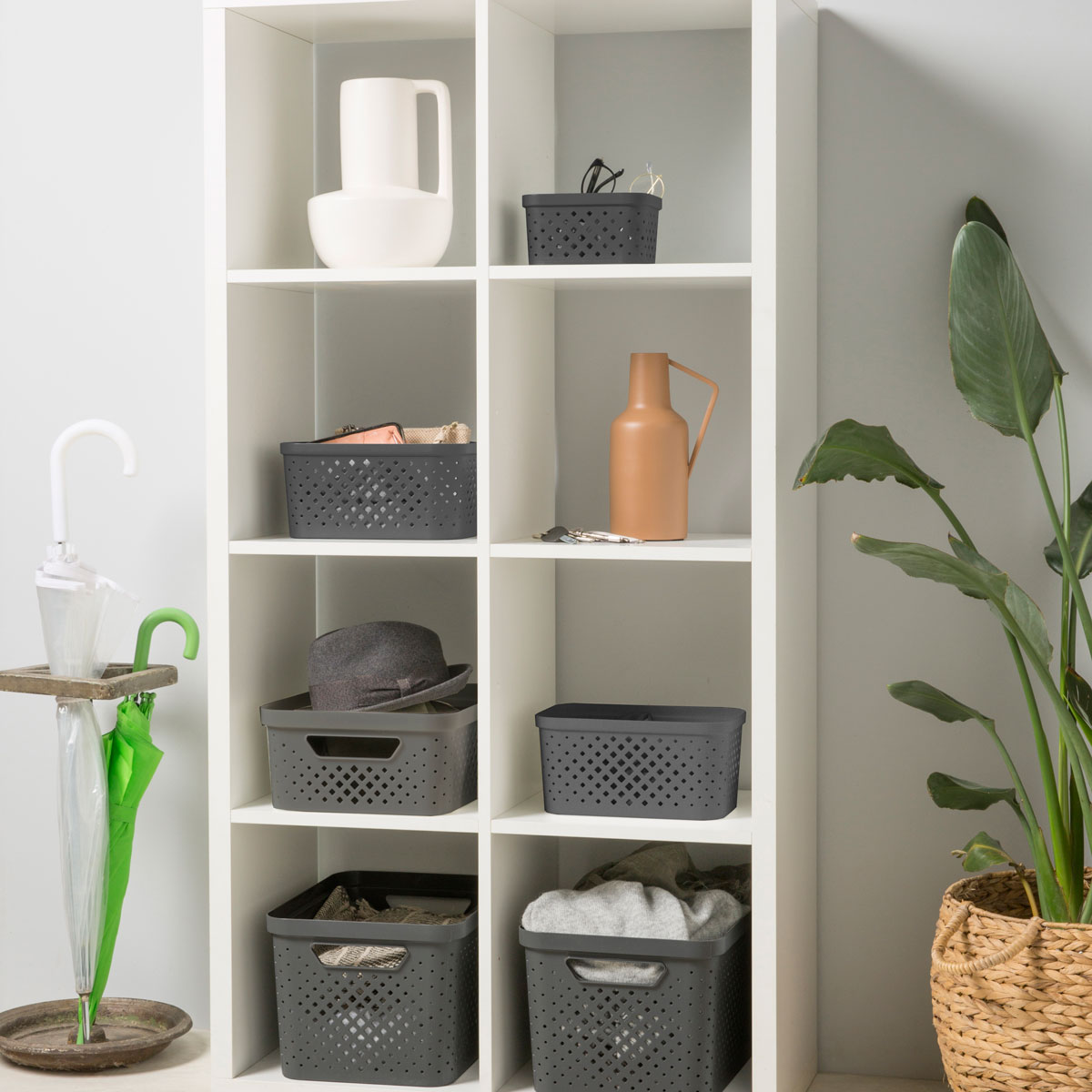 Cesto de arruma&ccedil;&atilde;o PIXEL cinza 11l