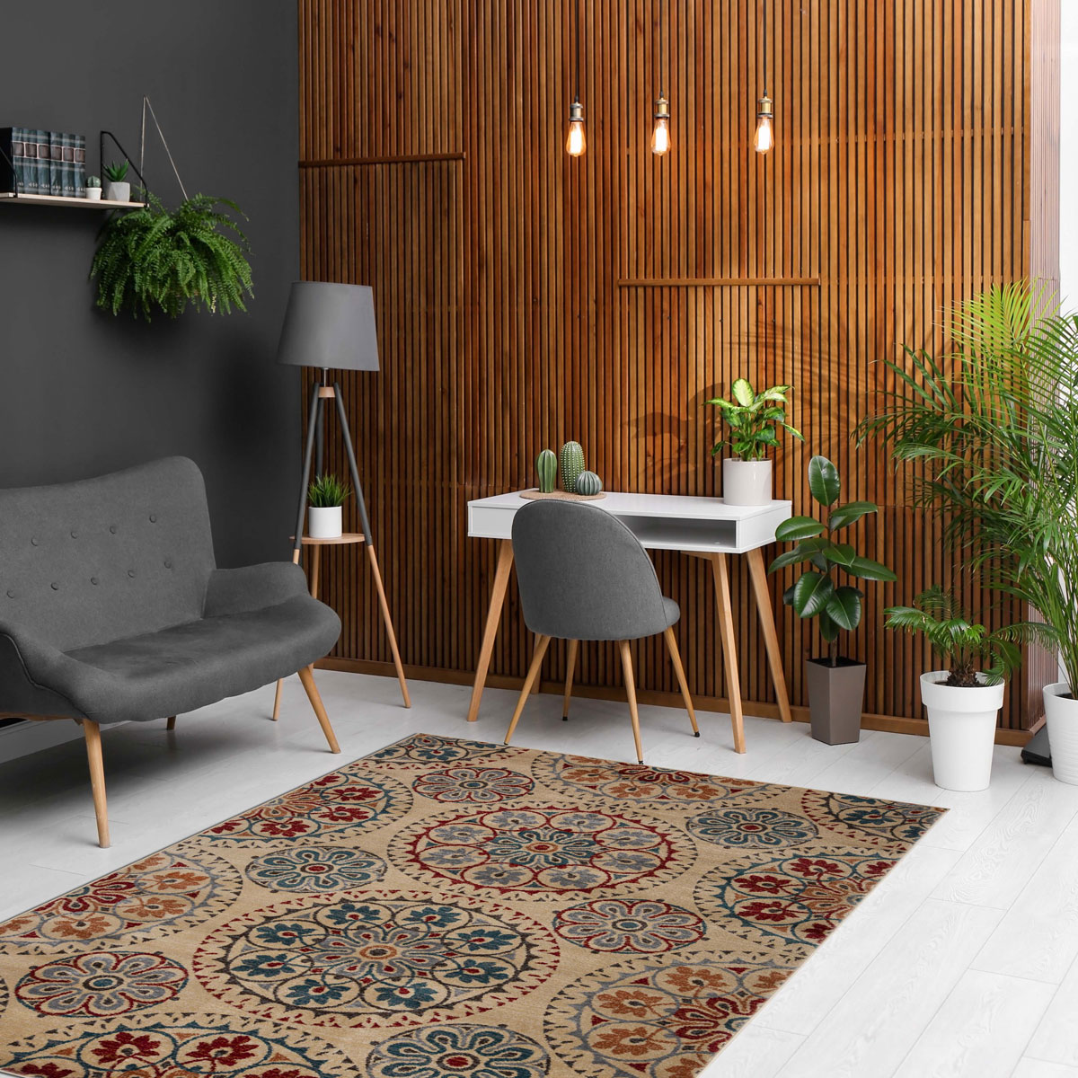 Tapete LENE vermelho e azul 133x190cm