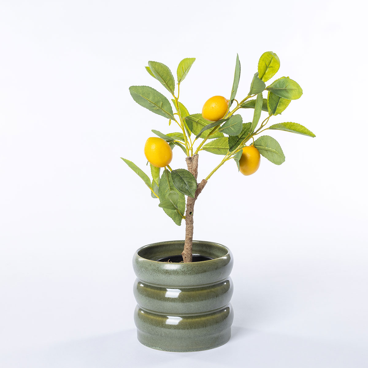 Vaso de cerâmica ondulado verde 12cm