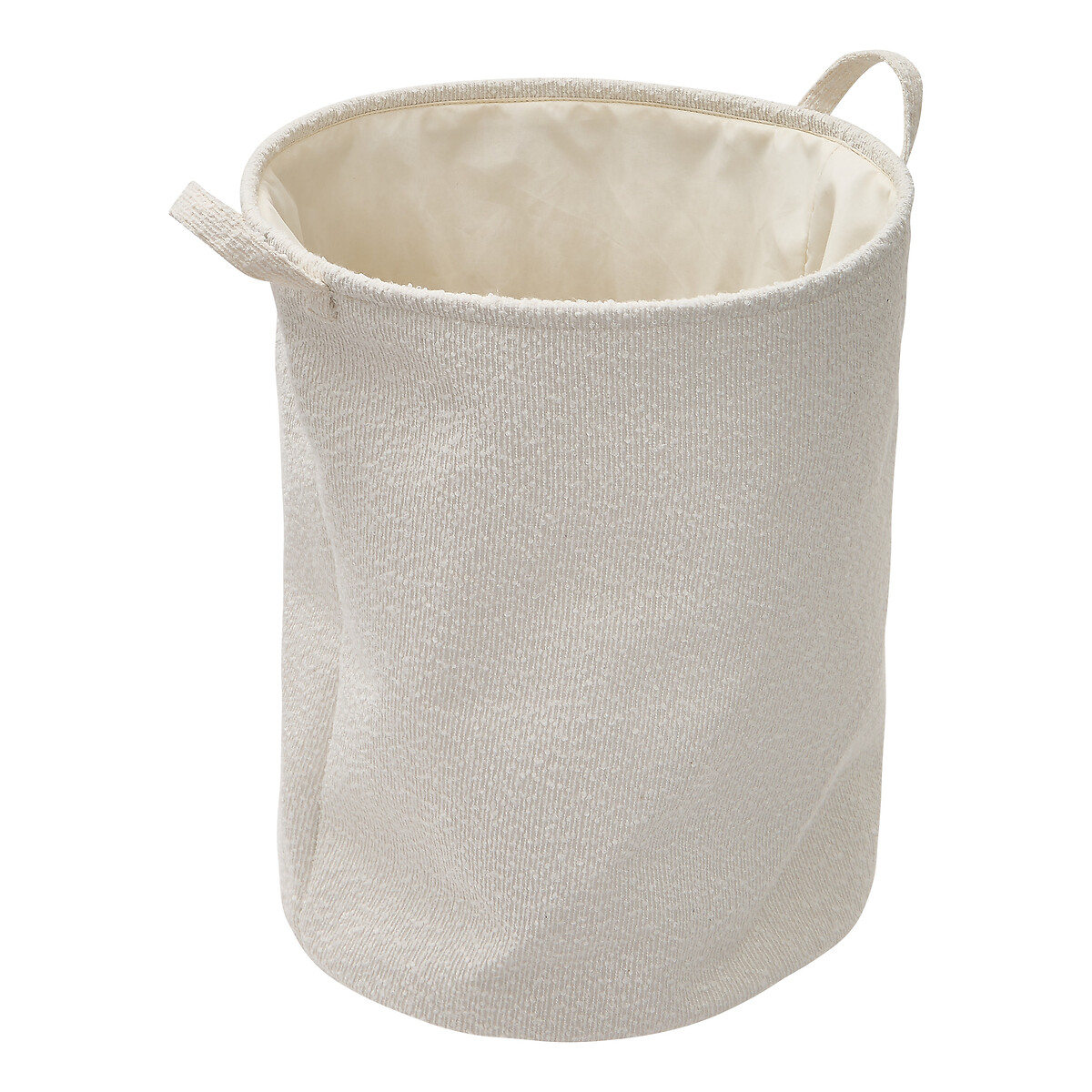 Cesto de roupa wc branco em tecido boucl&eacute; 56l