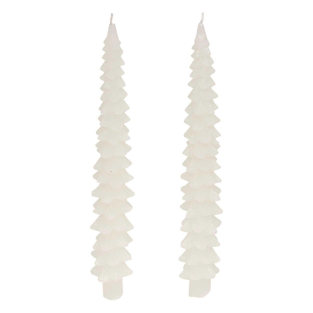Conjunto de 2 velas &aacute;rvore de natal branca 25cm
