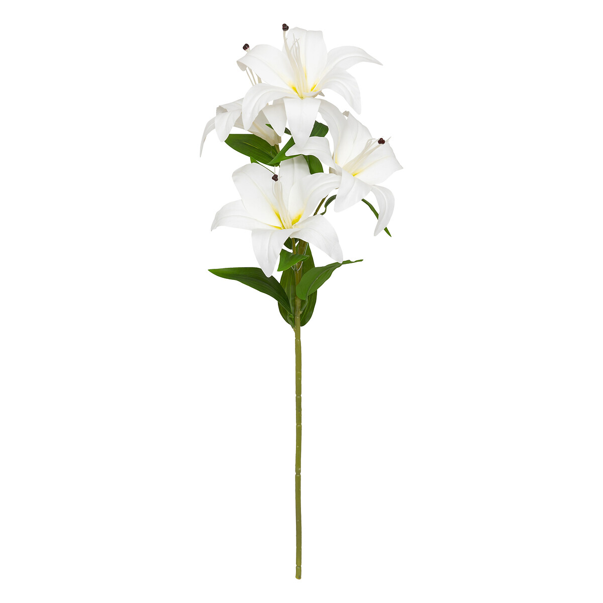 Caule de 4 l&iacute;rios Jago branco 80cm