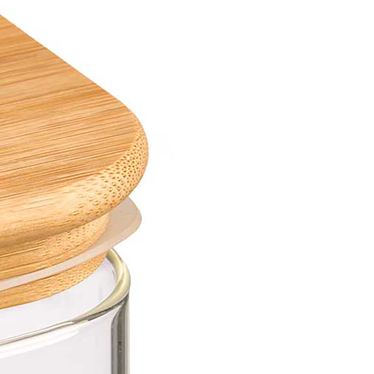 Frasco Para Caf&eacute; Com Tampa Em Bambu 1,2l