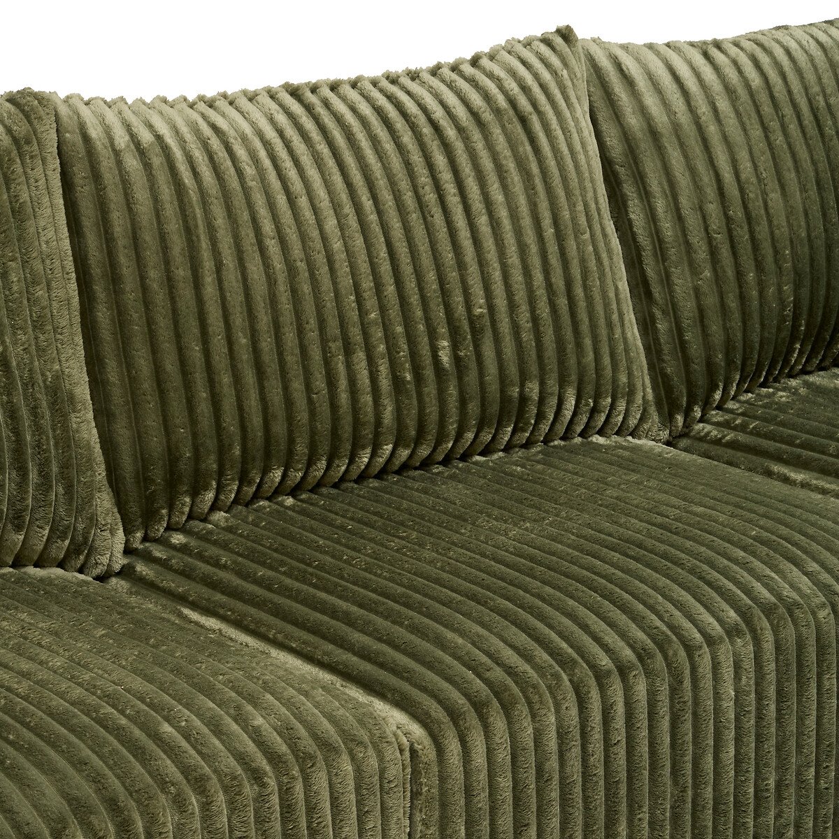 Sof&aacute; SOLKA tecido verde com chaise longue