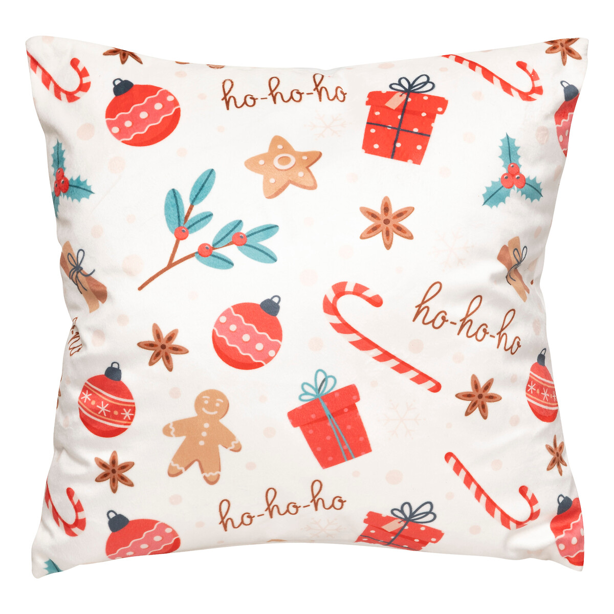 Almofada decorativa bolacha gengibre branca 40x40cm