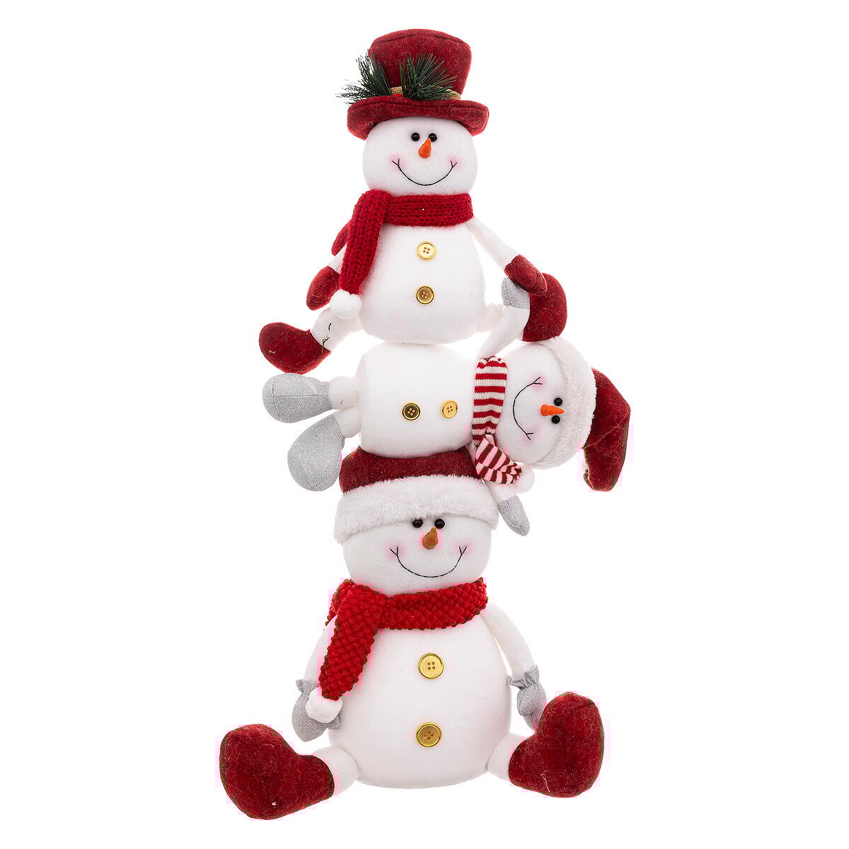 Pir&acirc;mide com bonecos de neve 75cm