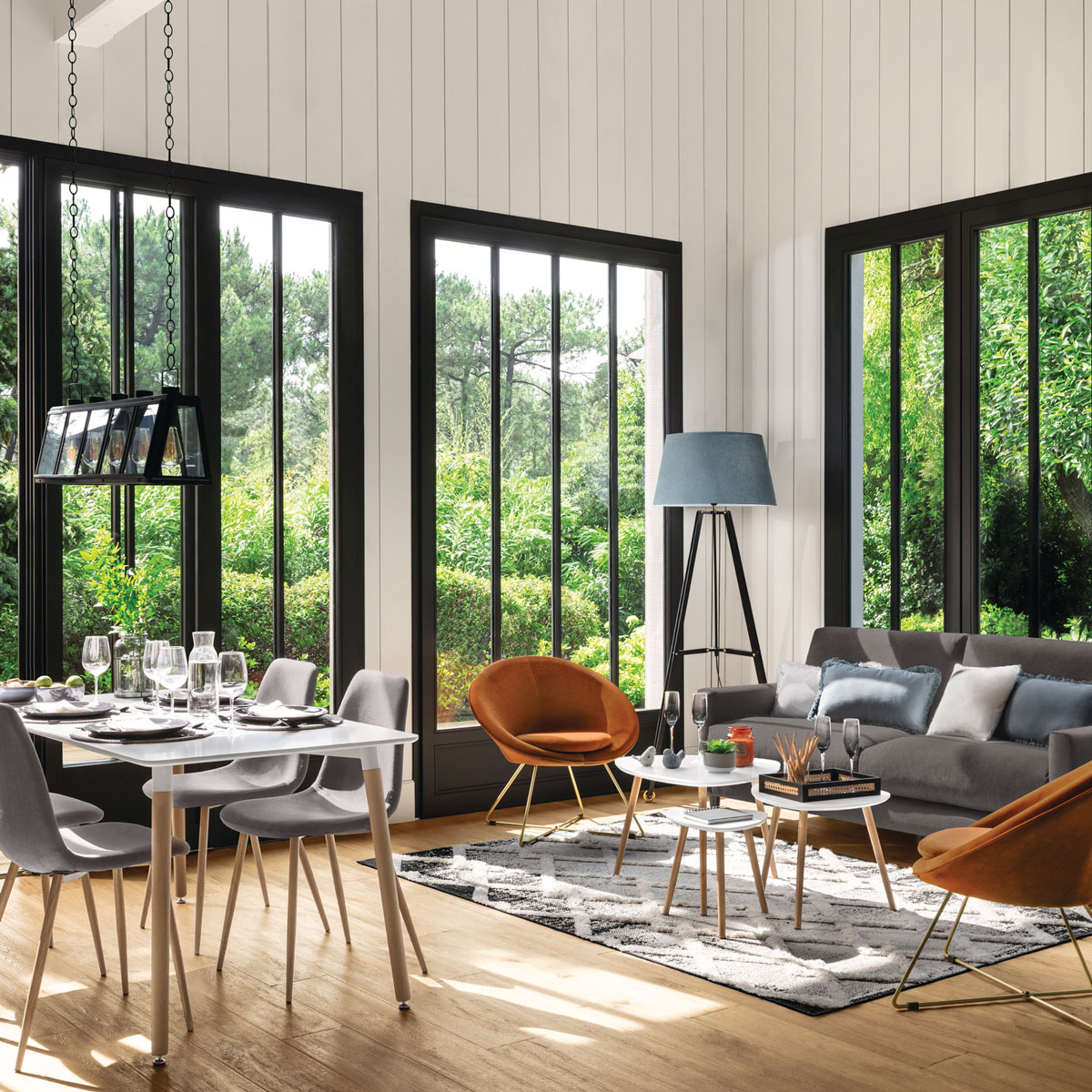 Conjunto de 3 mesas de apoio MILEO branco em madeira