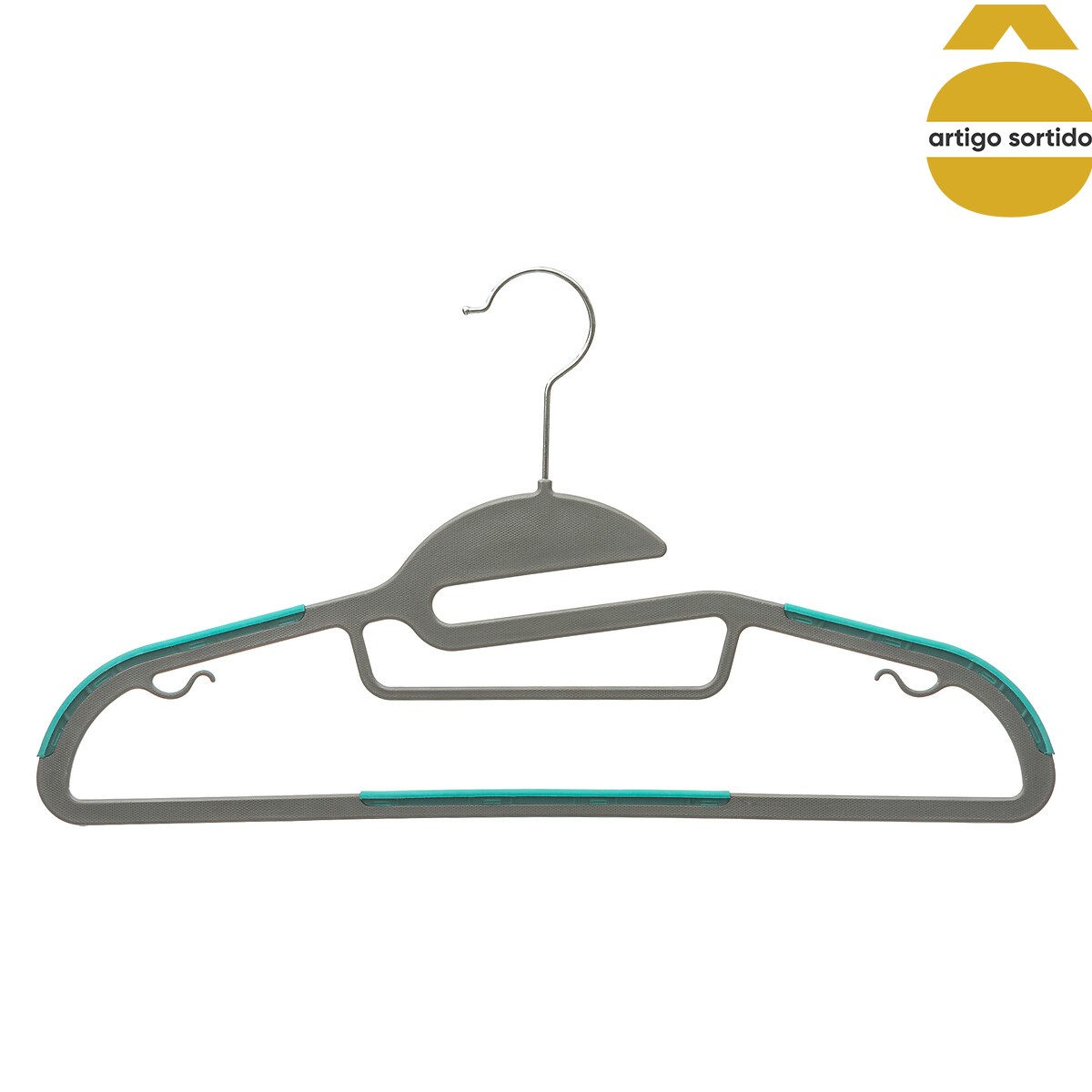 Conjunto de 8 cabides com suporte