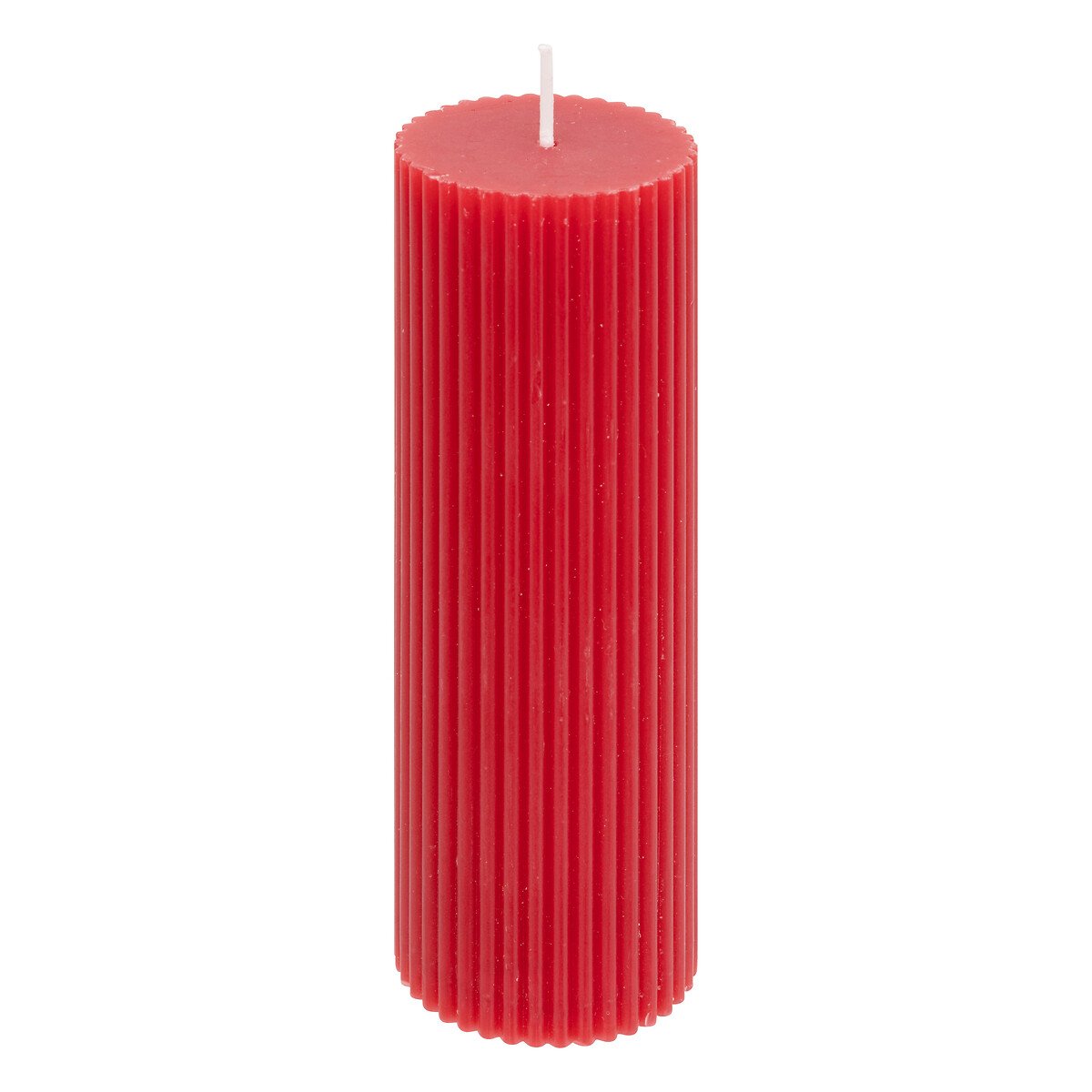 Vela PILAR demi estriada vermelha 14cm,  Vela PILAR demi estriada vermelha 14cm