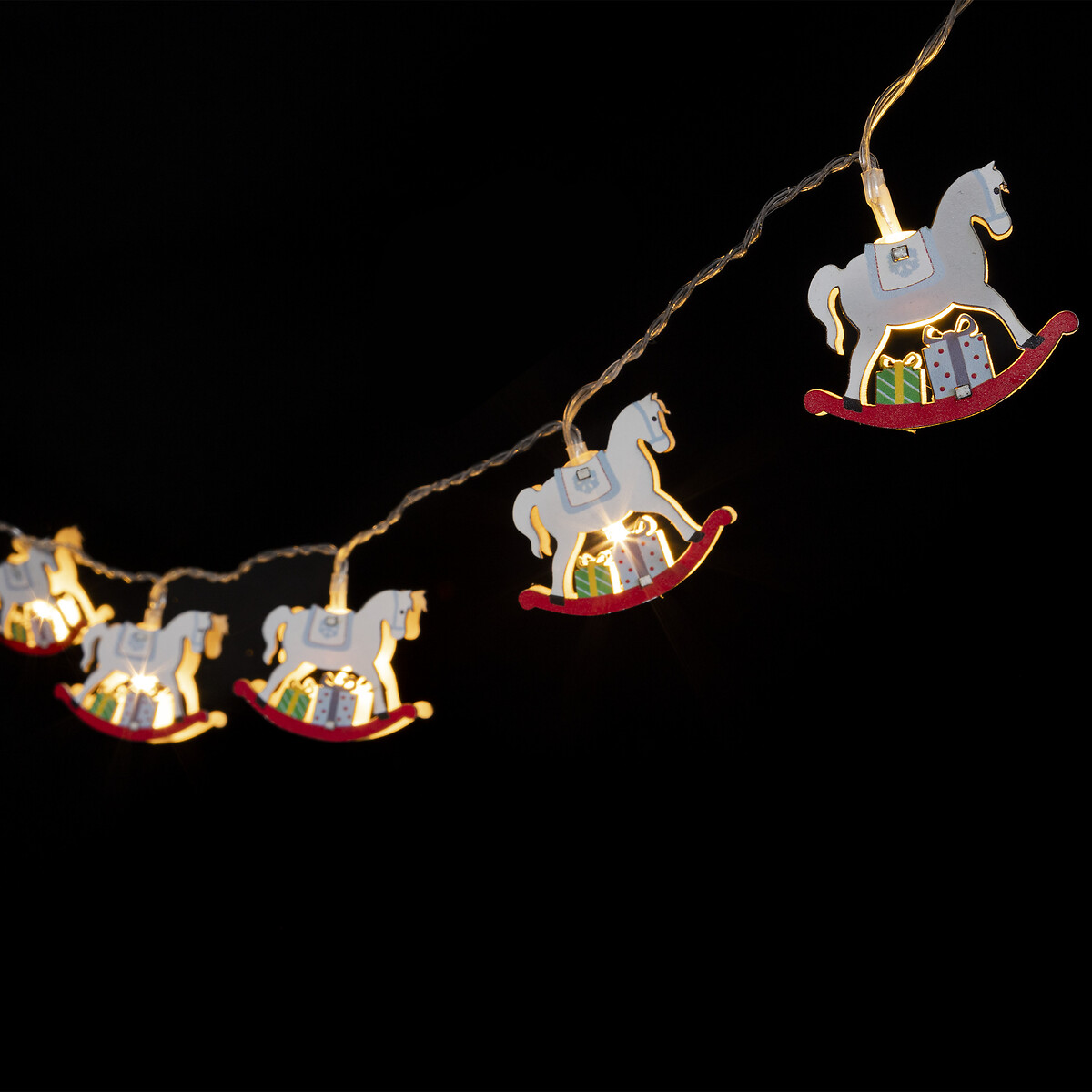 Grinalda luminosa com cavalo de baloi&ccedil;o 10 leds