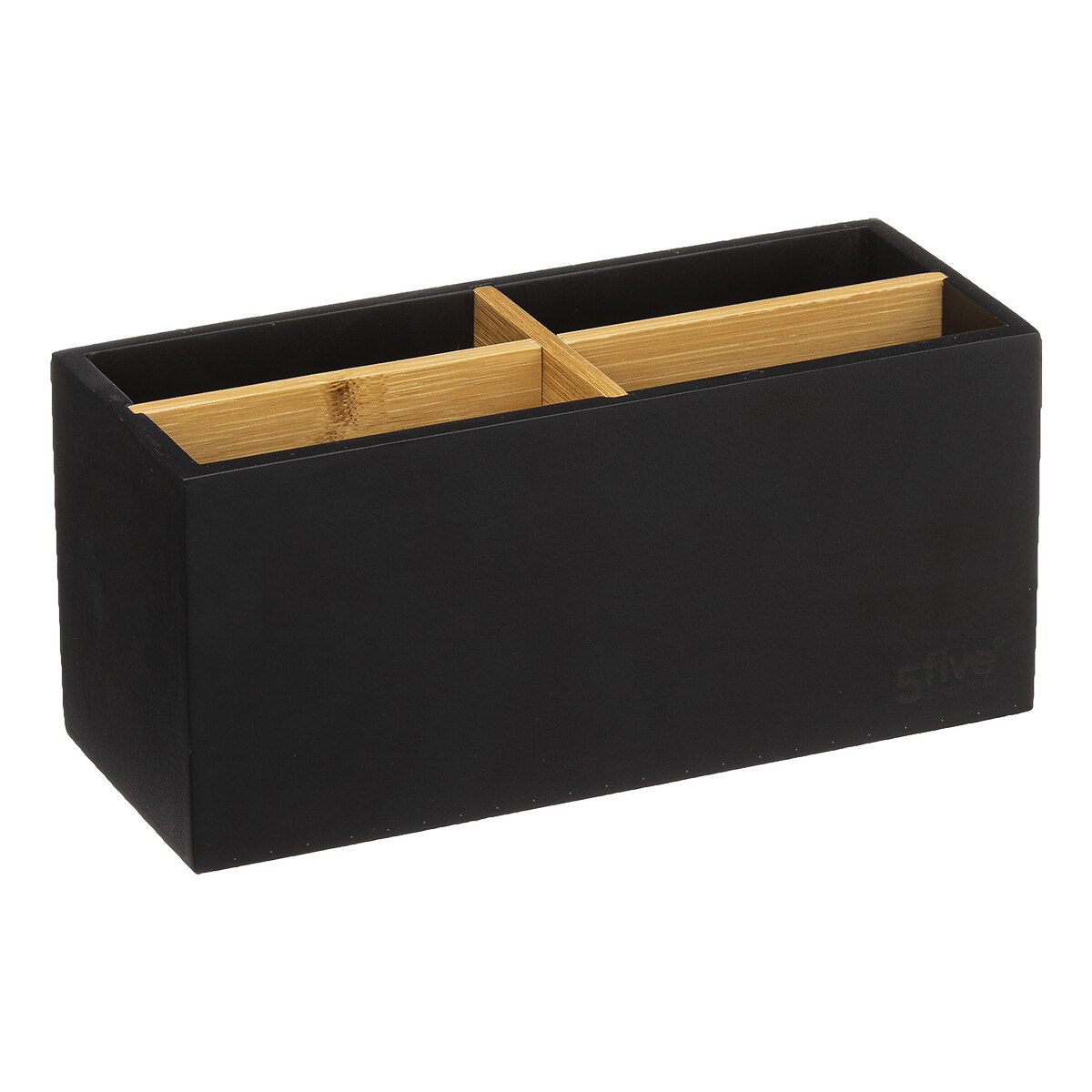 Organizador wc NATUREO preto com 4 compartimentos