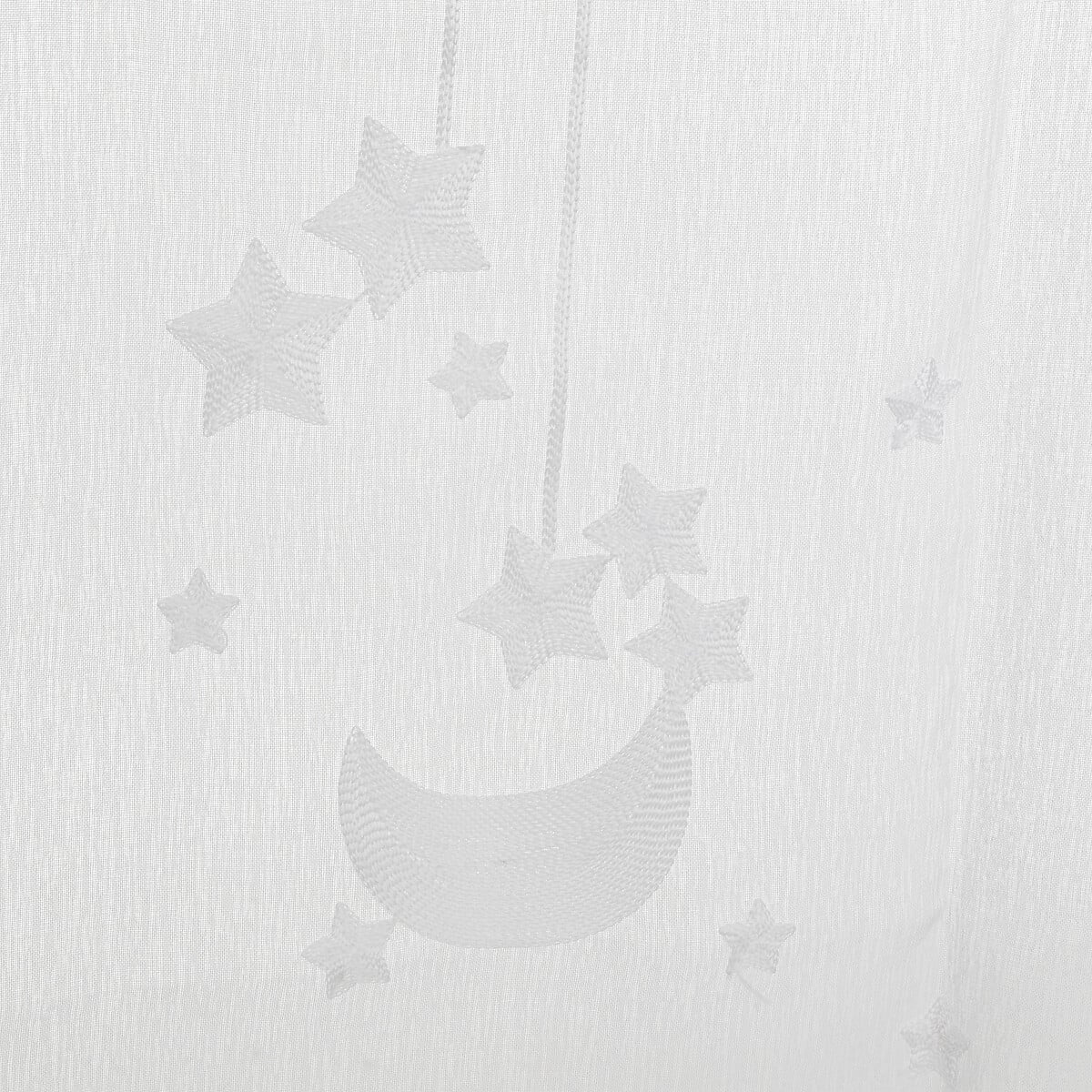 Cortina branca estrelas bordadas 140x240cm