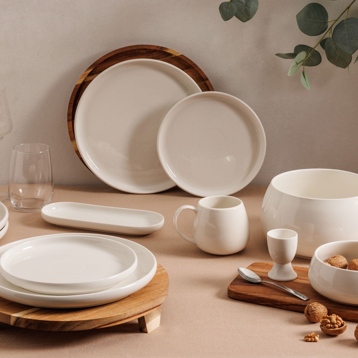 Prato oval travessa NORA branca em porcelana 9x23cm