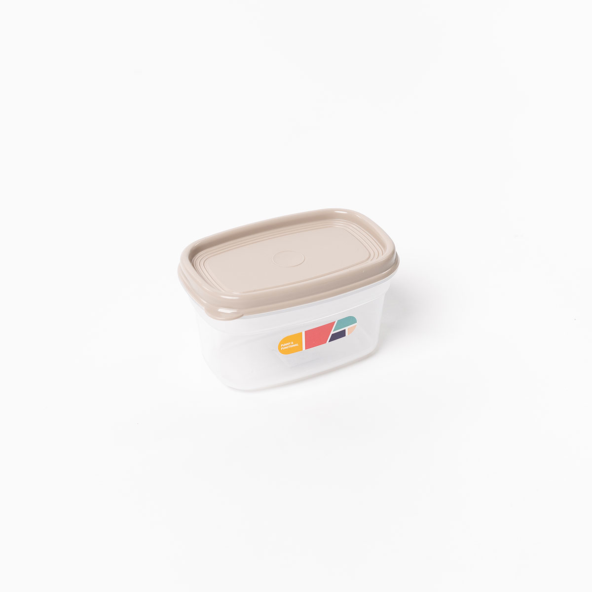 Caixa rectangular com tampa bege 0,5l