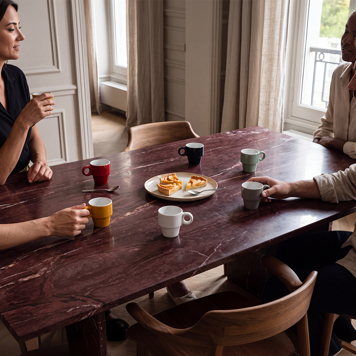 Conjunto de 6 ch&aacute;venas de caf&eacute;