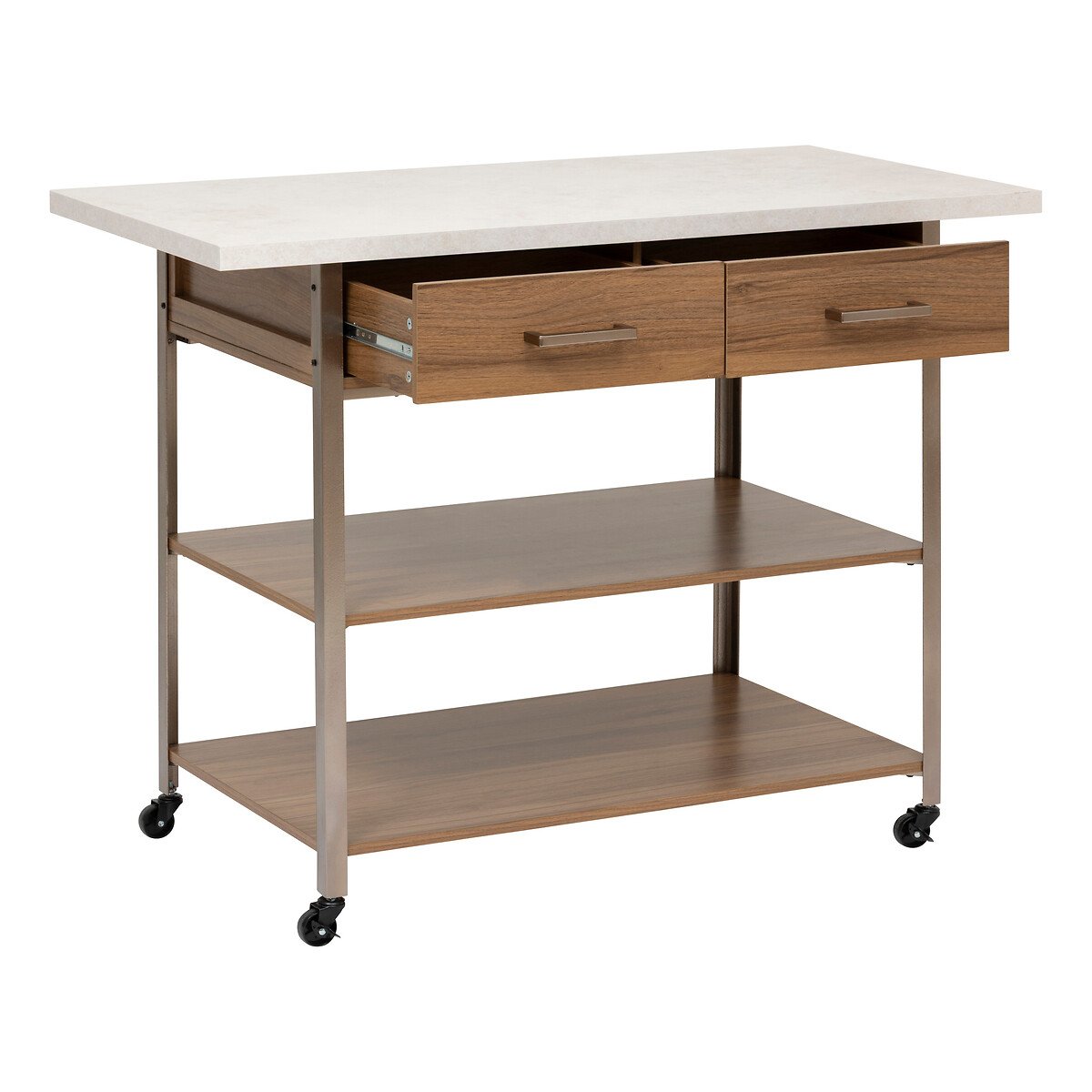 Ilha de cozinha COME castanho em mdf