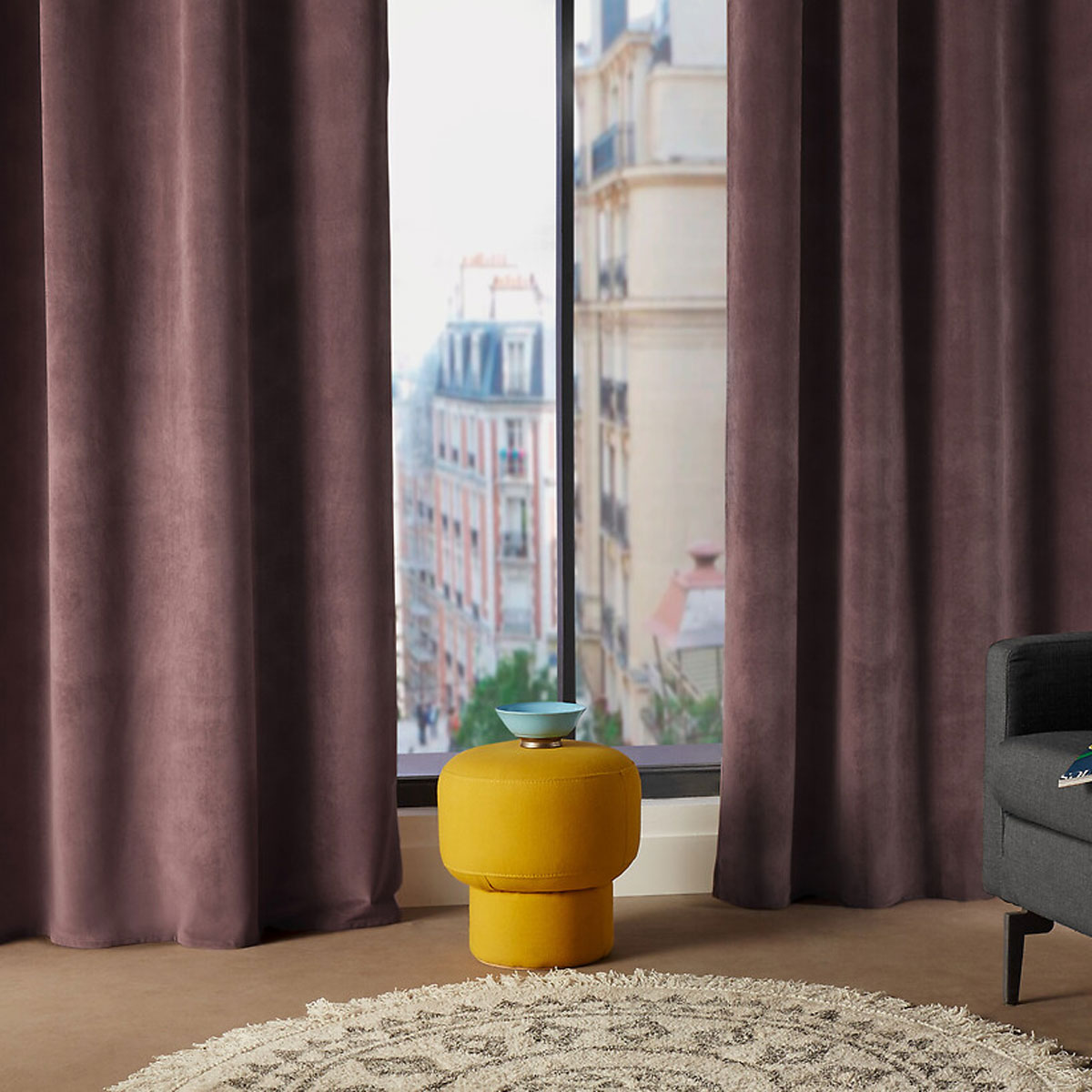 Cortina LILOU lil&aacute;s 140x260cm