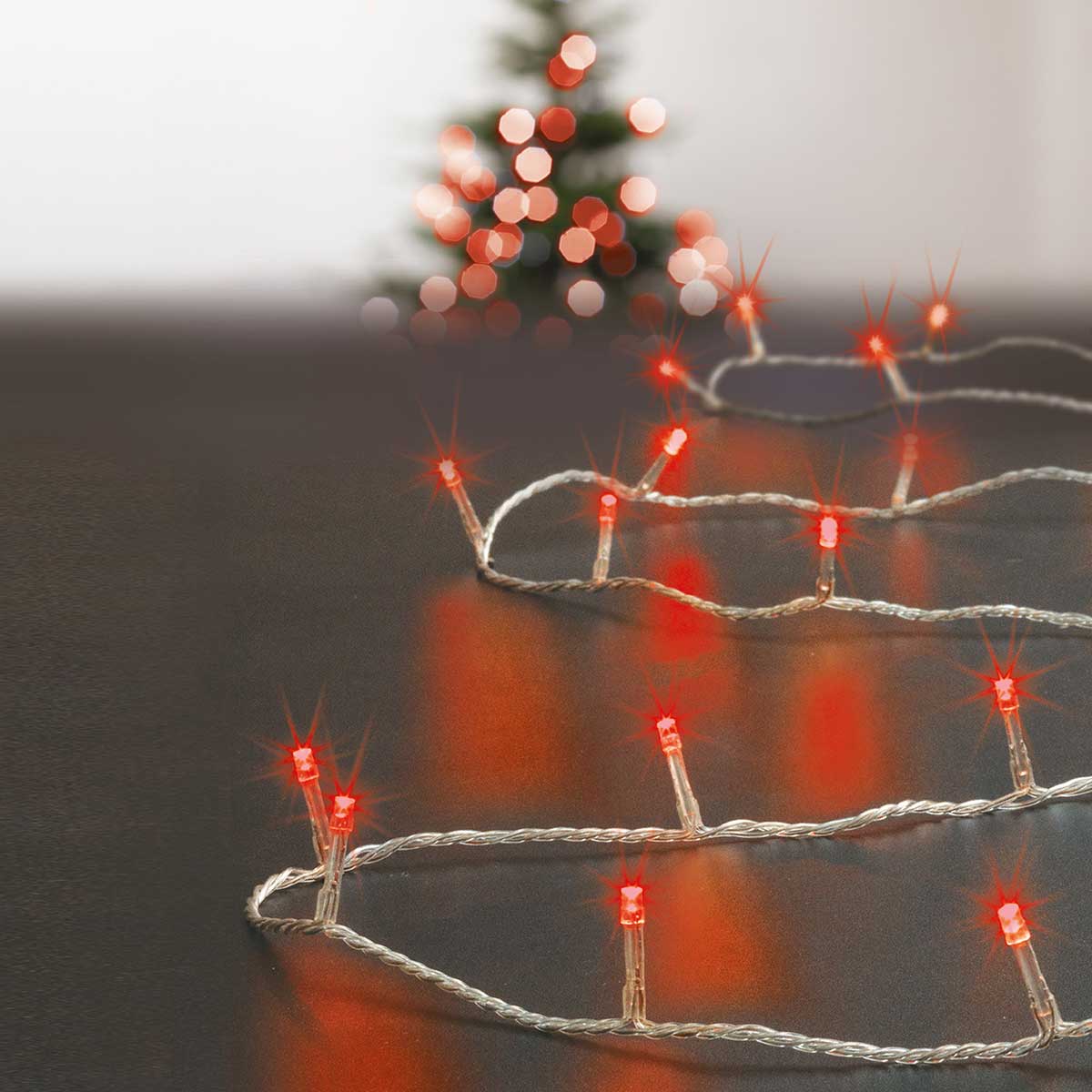 Série Luminosa De Natal Vermelha 200 LEDs 20m