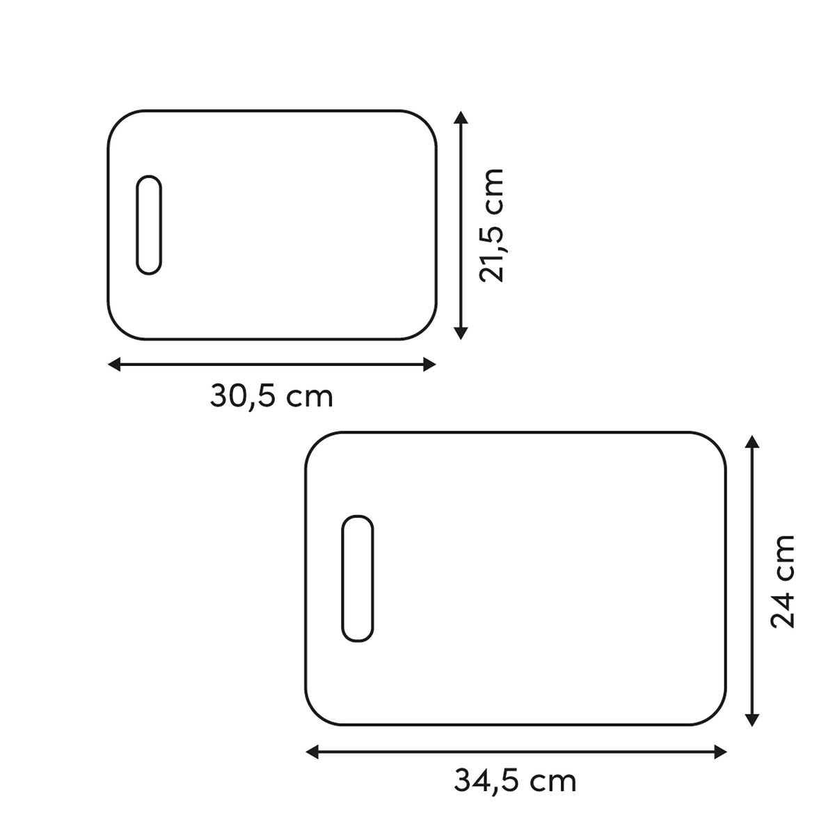 Conjunto de 2 t&aacute;buas de corte efeito pedra