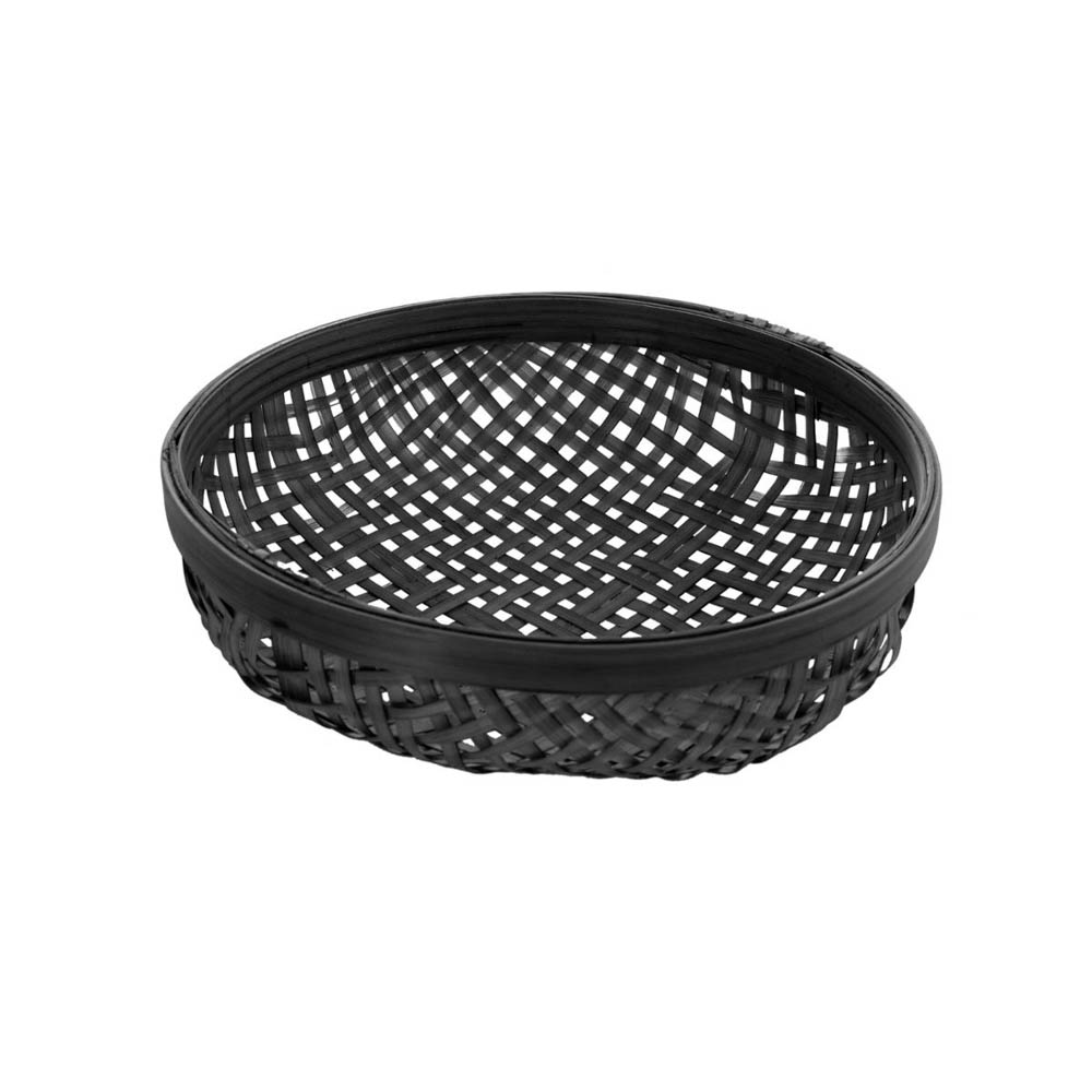 Cesto Prato Em Bambu Preto 20X6Cm 