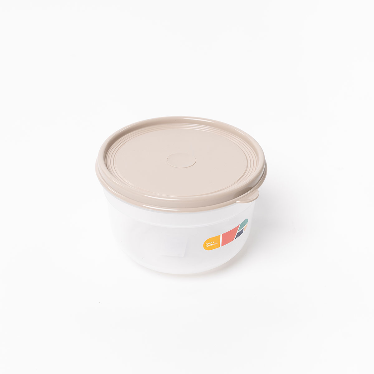 Caixa hermética redonda bege 1,4l