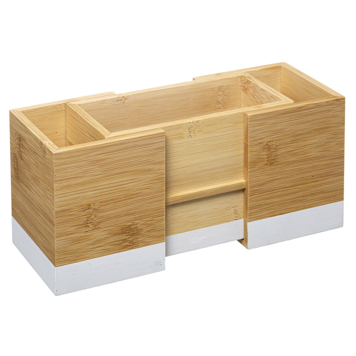 Armazenamento de talheres extens&iacute;vel em bambu