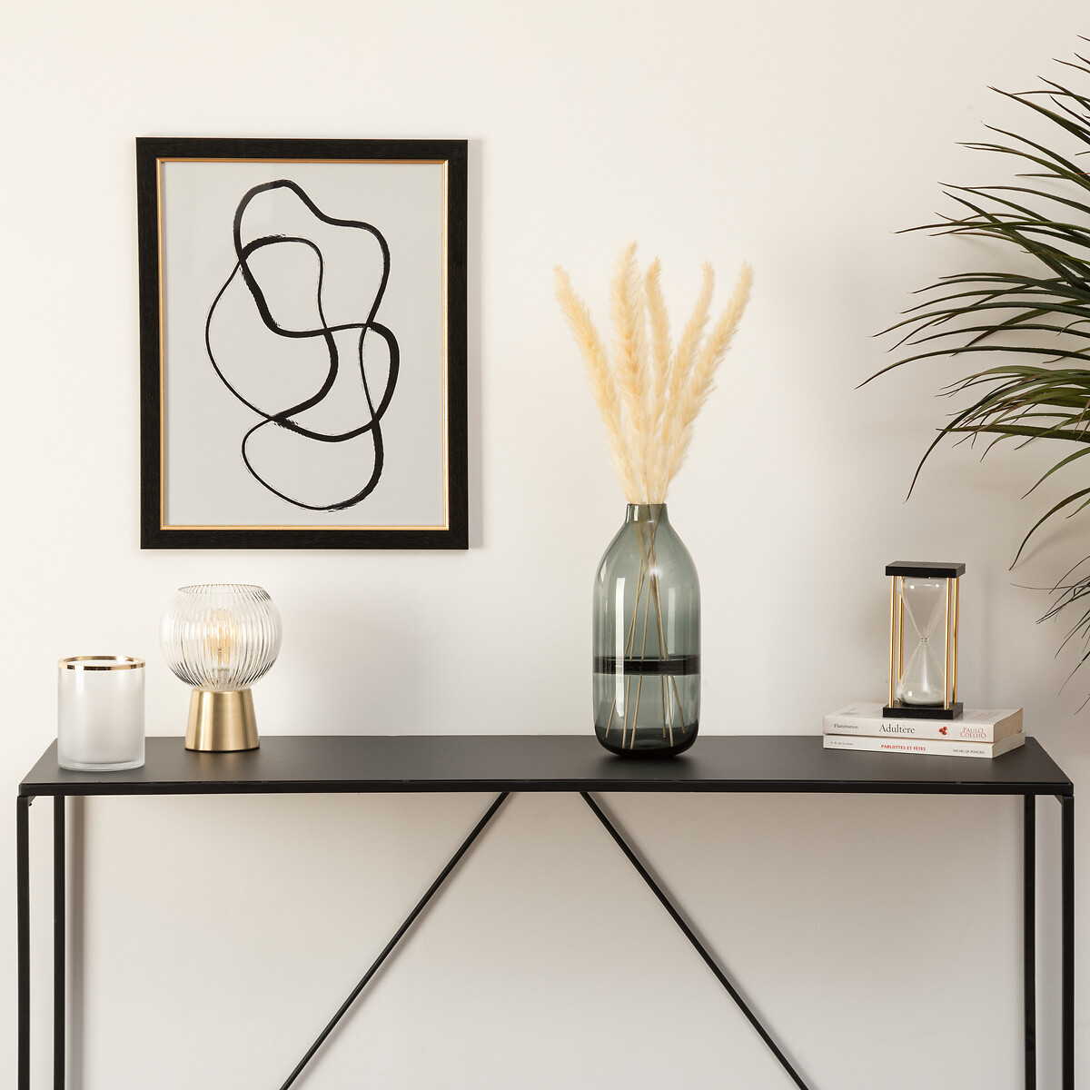 Jarra de vidro LINE cinza 30cm