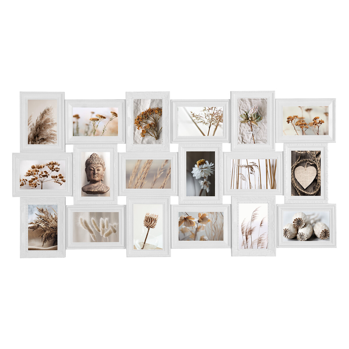 Multimoldura ROMANCE branca para 18 fotos