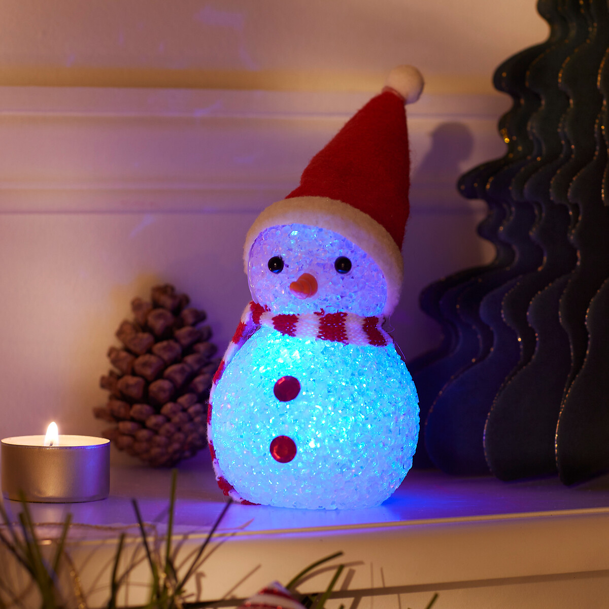 Boneco de neve decorativo com led