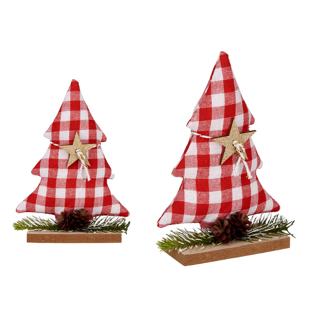 &Aacute;rvore decorativa xadrez com estrela 16cm
