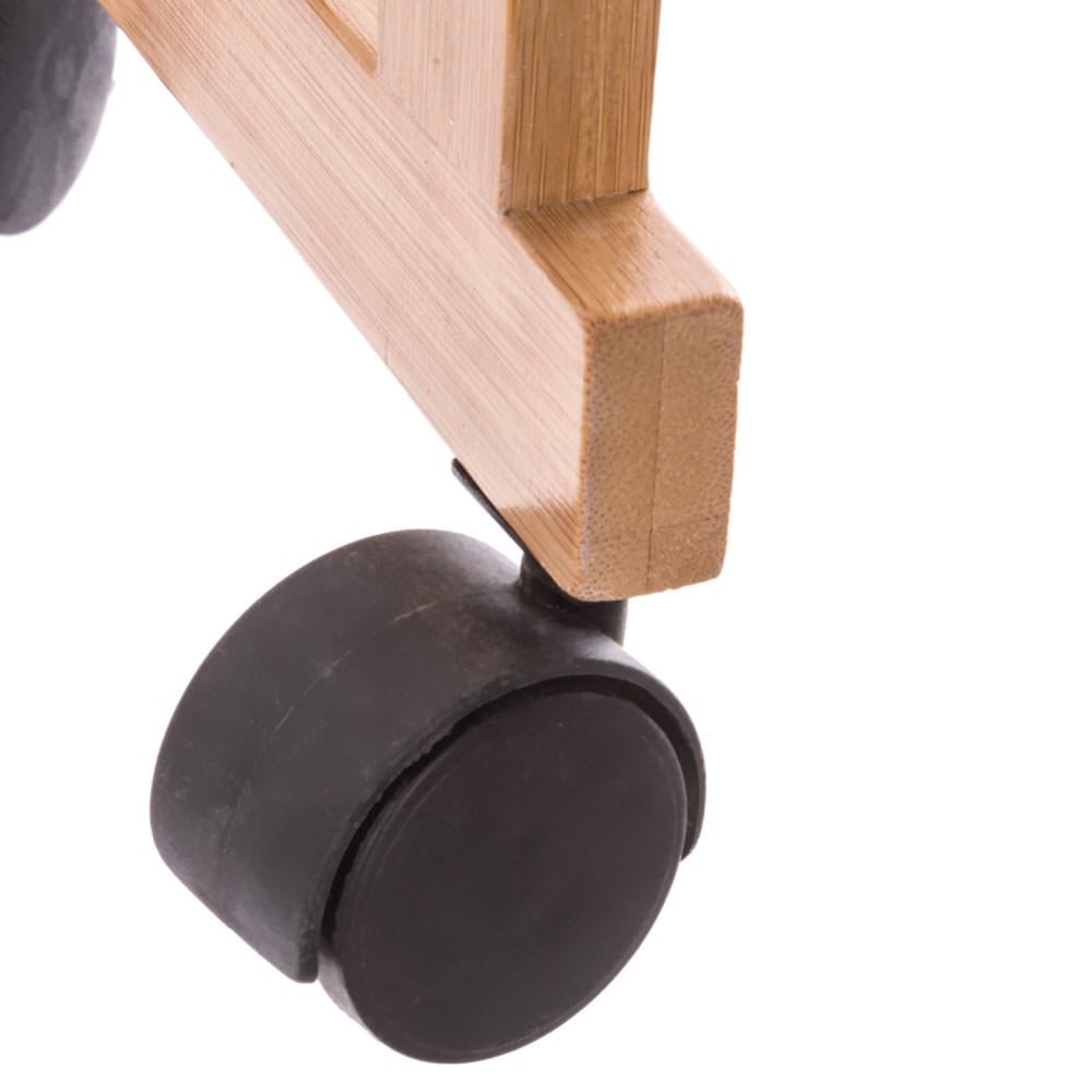 M&oacute;vel de apoio branco em bambu com 3 prateleiras