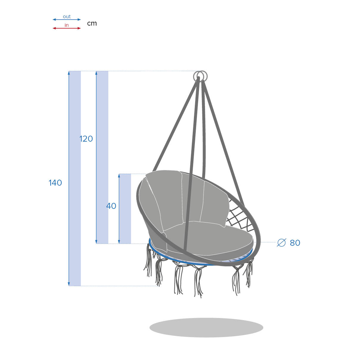 Cadeira suspensa CORDESSA bege