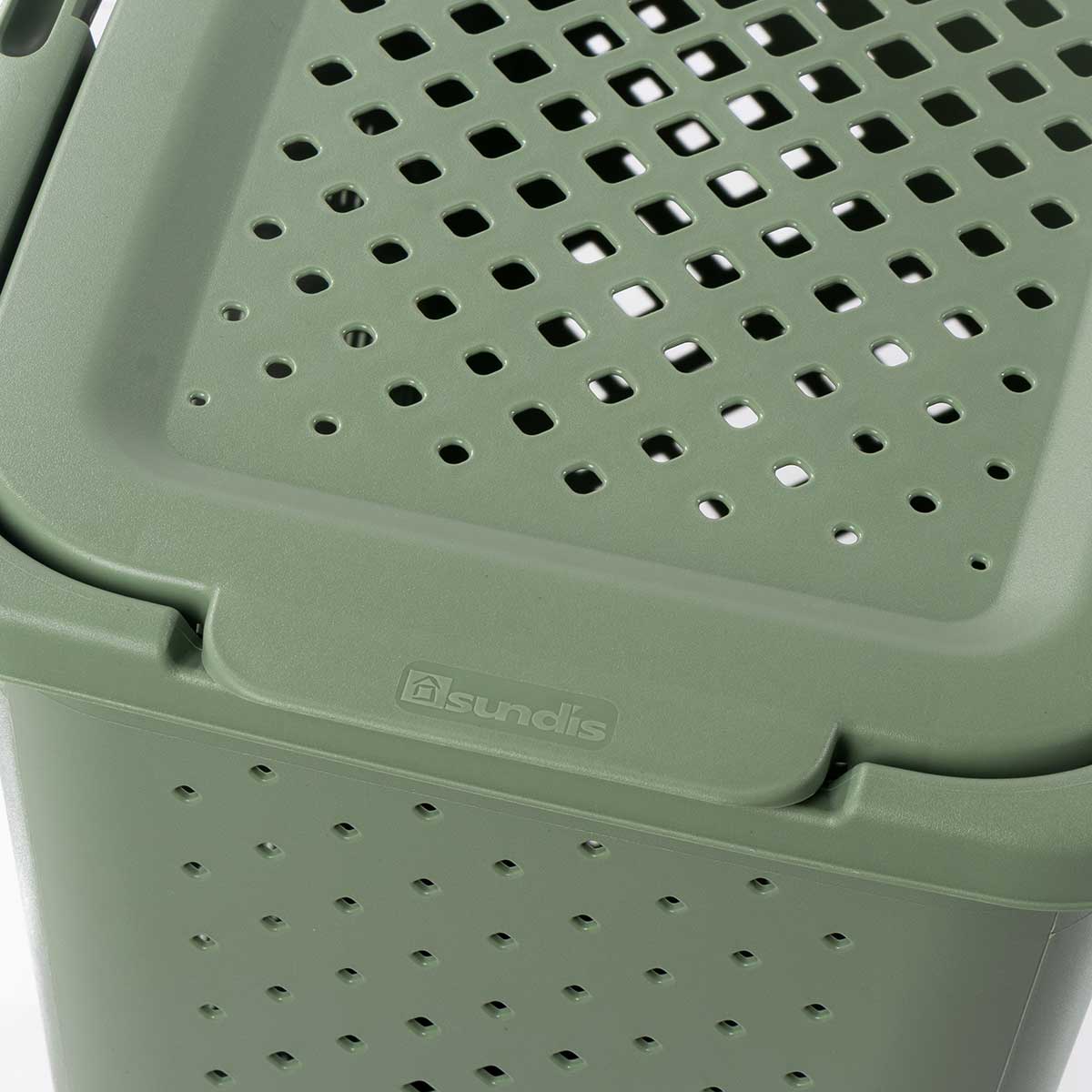 Cesto de roupa wc PIXEL verde com tampa 40l