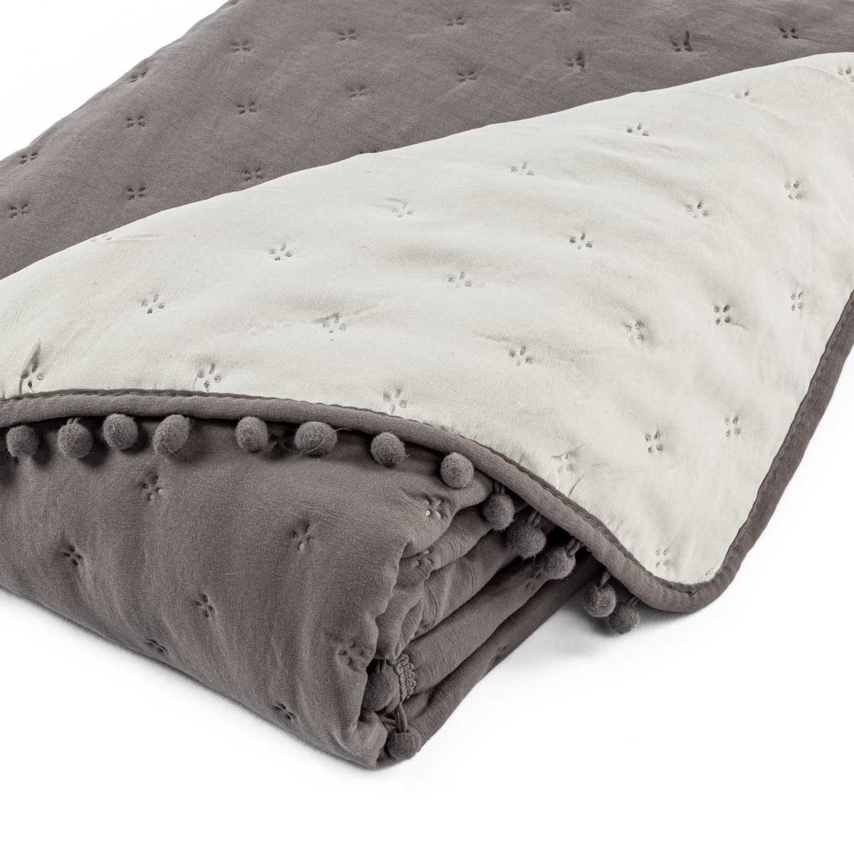 Edred&atilde;o BEAR  cinza revers&iacute;vel 140x220cm